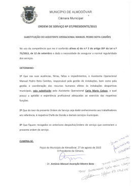 Ordem de Serviço n.º 07/Presidente/2015