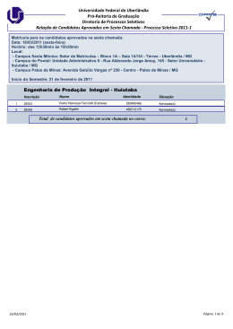 Aprovados em Sexta Chamada - Diretoria de Processos Seletivos