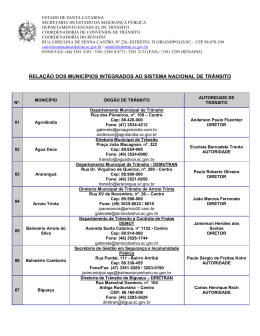 rela&ccedil;&atilde;o dos munic&iacute;pios integrados ao sistema nacional de