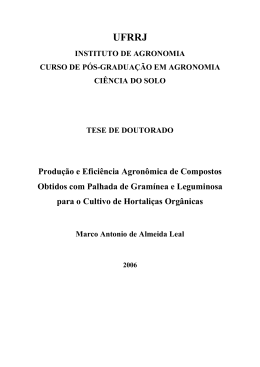 Produ&ccedil;&atilde;o e Efici&ecirc;ncia Agron&ocirc;mica de Compostos Obtidos com