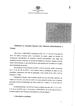 Delibera&ccedil;&atilde;o definitiva e gradua&ccedil;&atilde;o dos concorrentes