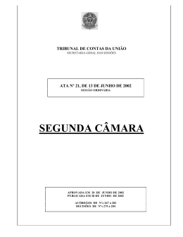 21 - Tribunal de Contas da Uni&atilde;o