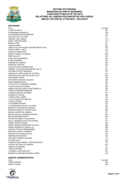 Anexo I - Relat&oacute;rio de Candidatos Inscritos por Cargo