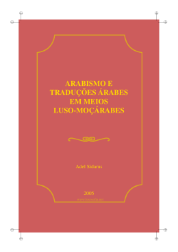 Arabismo e Tradu&ccedil;&otilde;es &Aacute;rabes em meios Luso-mo&ccedil;&aacute;rabes