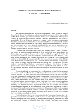 Uma família paulista quatrocentona: Pedrosos e Vazes de Barros