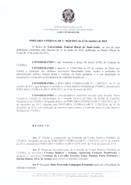 Portaria n&ordm; 0626/2015 - Reitoria