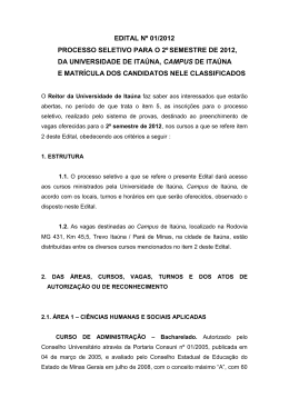 edital - Universidade de Ita&uacute;na