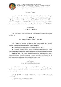 EDITAL N&ordm; 05/2014 A comiss&atilde;o eleitoral constitu&iacute;da