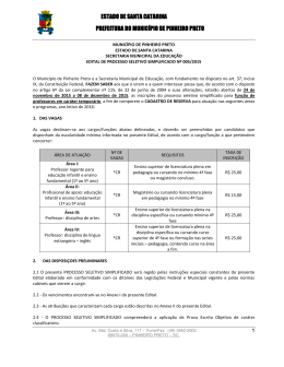 Edital Processo Seletivo 005/2015