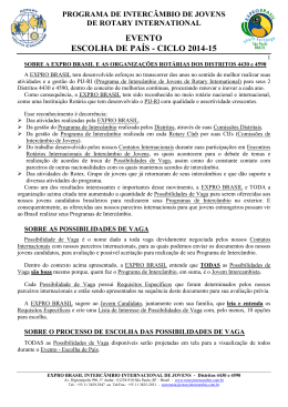 EVENTO ESCOLHA DE PA&Iacute;S - CICLO 2014-15