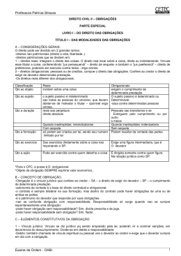 DIREITO CIVIL II &ndash; OBRIGA&Ccedil;&Otilde;ES