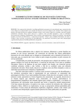 Interpreta&ccedil;&atilde;o do comercial de televis&atilde;o closet para sand&aacute;lias