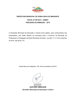 PREFEITURA MUNICIPAL DE VENDA NOVA DO IMIGRANTE