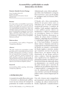 Accountability e publicidade no estado democr&aacute;tico de direito