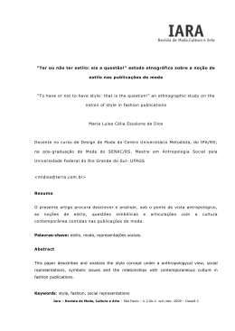 &ldquo;Ter ou n&atilde;o ter estilo: eis a quest&atilde;o!&rdquo; estudo
