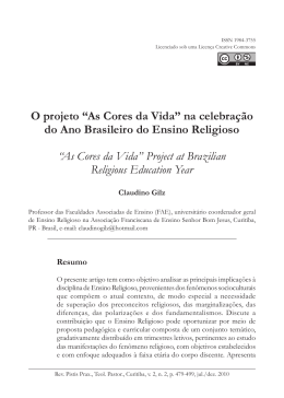 (T) O projeto &ldquo;As Cores da Vida&rdquo; na celebra&ccedil;&atilde;o do Ano