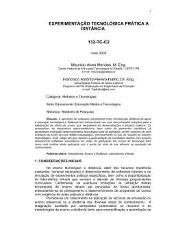 Experimenta&ccedil;&atilde;o Tecnol&oacute;gica Pr&aacute;tica a Dist&acirc;ncia