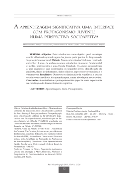 a aprendizageM SignifiCativa uMa interfaCe CoM