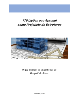179 Li&ccedil;&otilde;es que Aprendi como Projetista de Estruturas