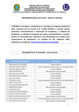 QUALI-UFU 2015 - Resultado Final 1&ordf; chamada - p&oacute;s