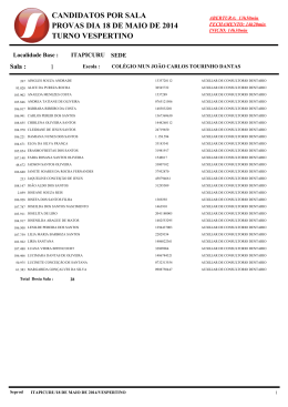 candidatos por sala provas dia 18 de maio de 2014 turno