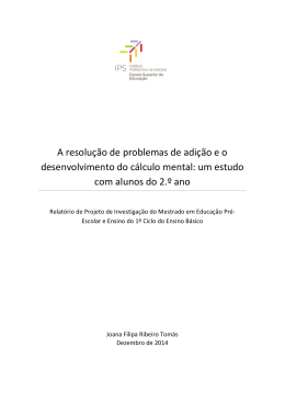 A resolu&ccedil;&atilde;o de problemas de adi&ccedil;&atilde;o e o desenvolvimento do