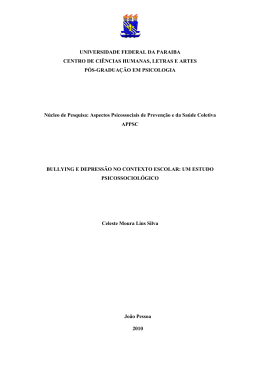 Bullying e depress&atilde;o no contexto escolar - UFPB