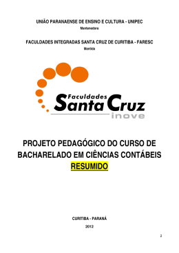 projeto pedag&oacute;gico do curso de bacharelado em ci&ecirc;ncias cont&aacute;beis