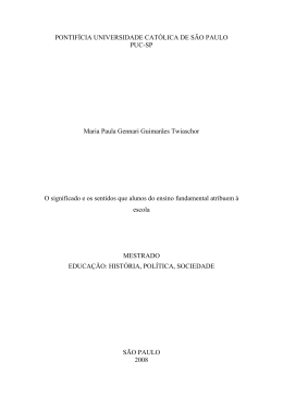 PONTIF&Iacute;CIA UNIVERSIDADE CAT&Oacute;LICA DE S&Atilde;O PAULO PUC