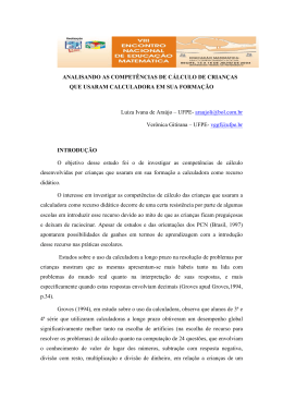 Este estudo investigou as compet&ecirc;ncias de c&aacute;lculo