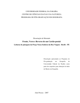 Frente, Verso e Reverso de um Cart&atilde;o-postal: