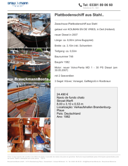 Plattbodenschiff aus Stahl..