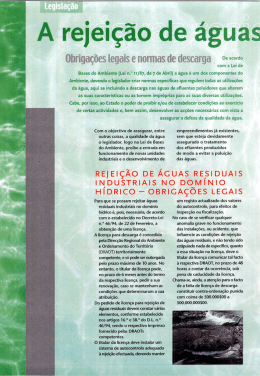 A rejeição de águas residuais industriais