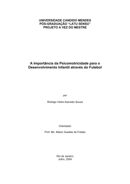 A Import&acirc;ncia da Psicomotricidade para o Desenvolvimento Infantil