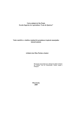 Valor nutritivo e cin&eacute;tica ruminal de gram&iacute;neas tropicais manejadas