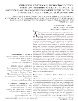 an&aacute;lise bibliom&eacute;trica da produ&ccedil;&atilde;o cient&iacute;fica sobre