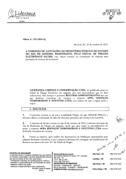 Recurso Lideran&ccedil;a - Minist&eacute;rio P&uacute;blico do Estado do Rio de Janeiro