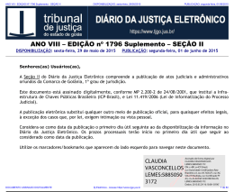 EDI&Ccedil;&Atilde;O 1796 Suplemento - SE&Ccedil;&Atilde;O II