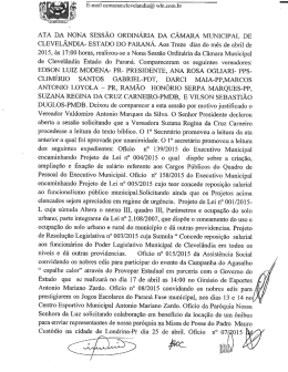 NoNA sEss&Atilde;o oRDIN&Aacute;RiA - C&acirc;mara Municipal de Clevel&acirc;ndia