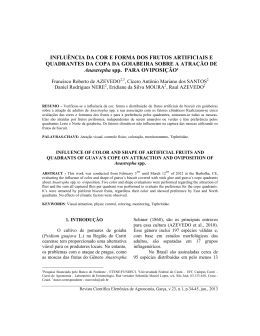 influ&ecirc;ncia da cor e forma dos frutos artificiais e quadrantes da copa