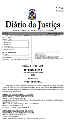 DJ 3148 - Tribunal de Justi&ccedil;a do Estado do Tocantins