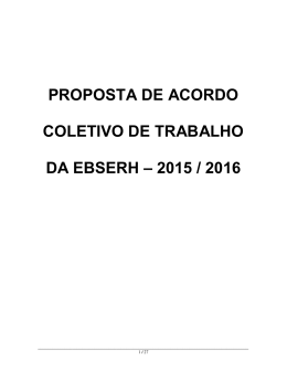 proposta de acordo coletivo de trabalho da ebserh - Sindsep-DF