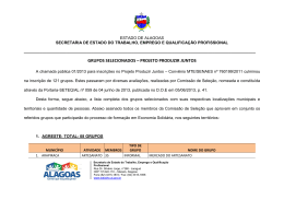 GRUPOS SELECIONADOS PRODUZIR JUNTOS