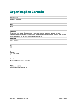 Rela&ccedil;&atilde;o das Organiza&ccedil;&otilde;es