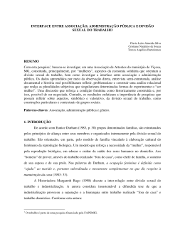 INTERFACE ENTRE ASSOCIA&Ccedil;&Atilde;O, ADMINISTRA&Ccedil;&Atilde;O