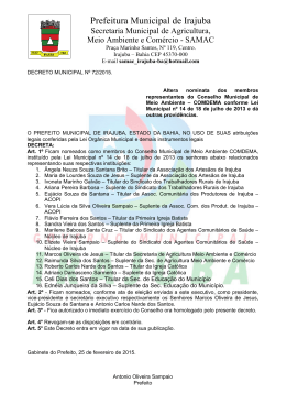 Decreto Municipal nº 72/2015 - Portal da Prefeitura Municipal de