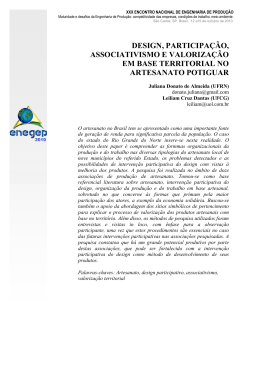 design, participa&ccedil;&atilde;o, associativismo e valoriza&ccedil;&atilde;o em