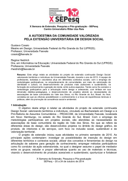 a autoestima da comunidade valorizada pela extens&atilde;o