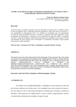 ENTRE AS OLARIAS E O RIO: O OLHAR DA GEOGRAFIA