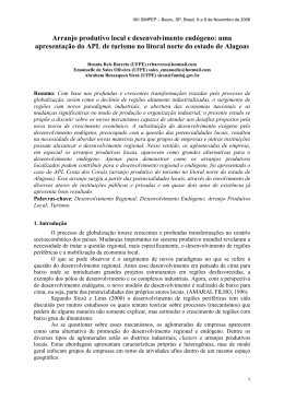 Arranjo produtivo local e desenvolvimento end&oacute;geno: uma